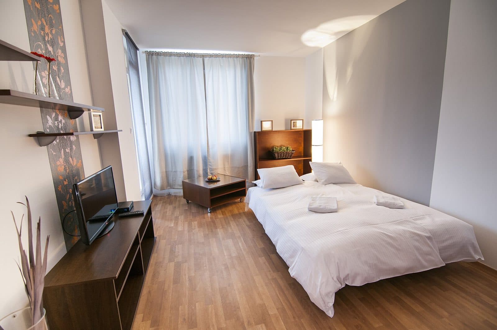 Compact single bed in a small apartment. Amenity reference, not an OPod.